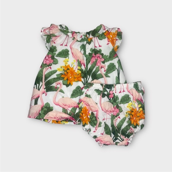 Janie and Jack Tropical Flamingo Top & Bloomer Set - Picture 2 of 2